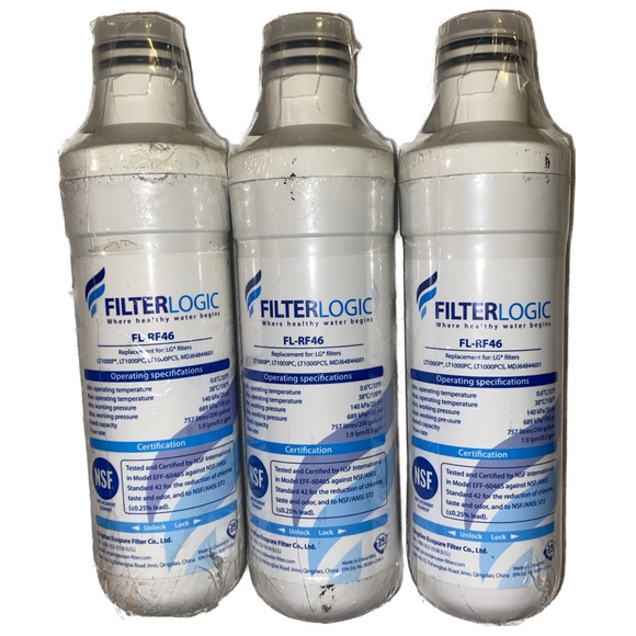Filterlogic FL-RF46 Refrigerator Water Filter Replacement for LG & Kenmore, 3 PK - Picture 1 of 1